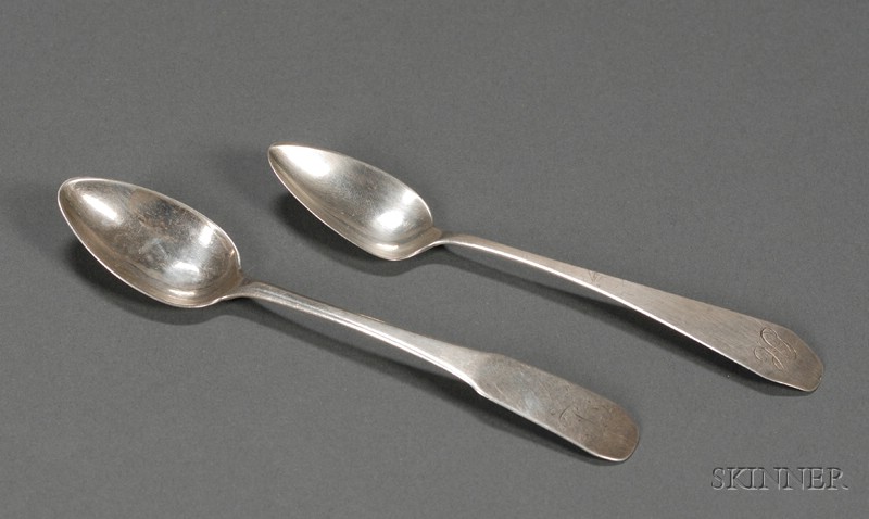 Appraisal: Two Coin Silver Spoons Portsmouth New Hampshire early th century