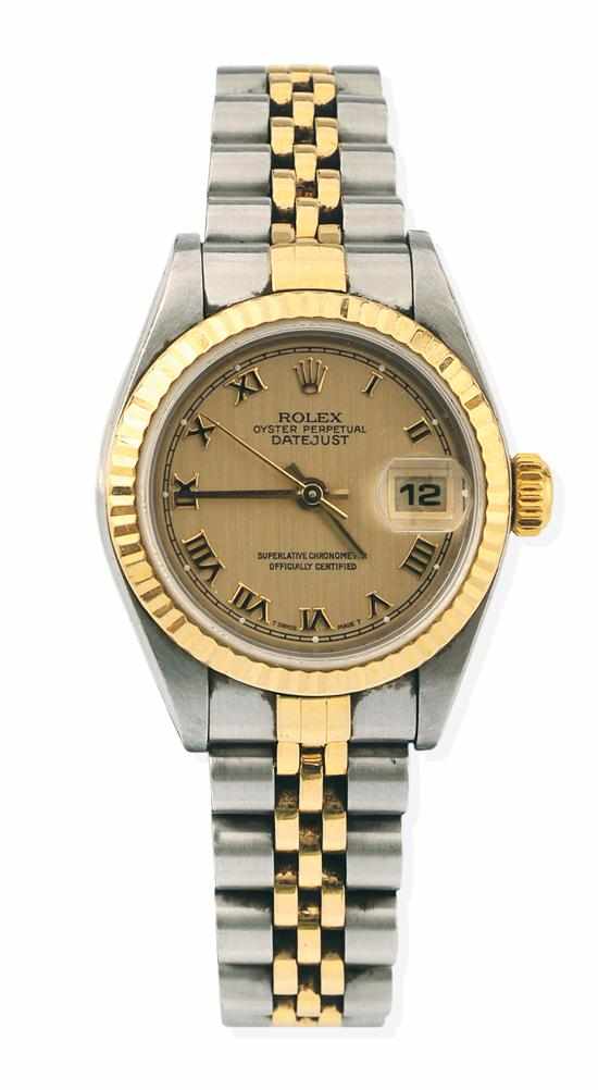 Appraisal: A LADIES ROLEX OYSTER PERPETUAL DATEJUST WRISTWATCH Automatic movement square