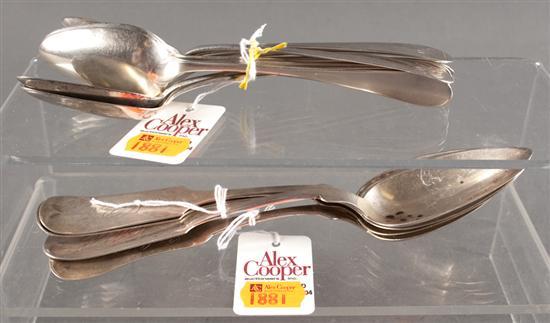 Appraisal: Eleven Federal coin silver spoons George Aiken Baltimore early th