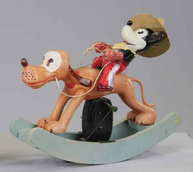 Appraisal: BOXED MICKEY MOUSE COWBOY RIDING PLUTO Copy Walt Disney Japan