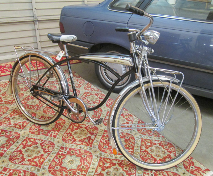 Appraisal: SCHWINN JAGUAR MARK VI BICYCLE black white with chrome chrome