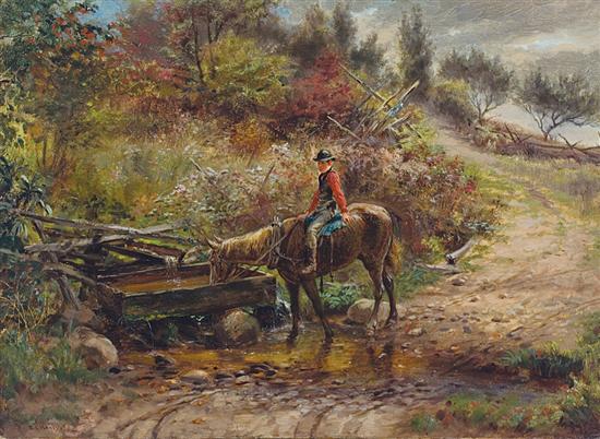 Appraisal: EDWARD LAMSON HENRY American - At the Watering Trough -