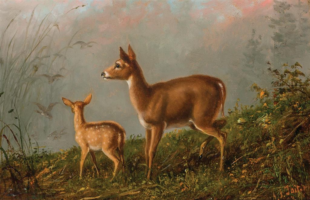 Appraisal: ARTHUR FITZWILLIAM TAIT American - Fawn Doe and Ducks oil