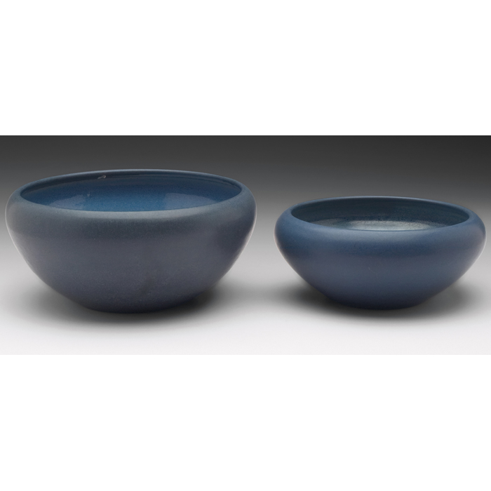 Appraisal: Marblehead bowls two both covered in a blue matte glaze