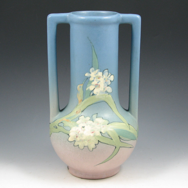 Appraisal: Weller Hudson vase with slip decorated flowers and leaves by