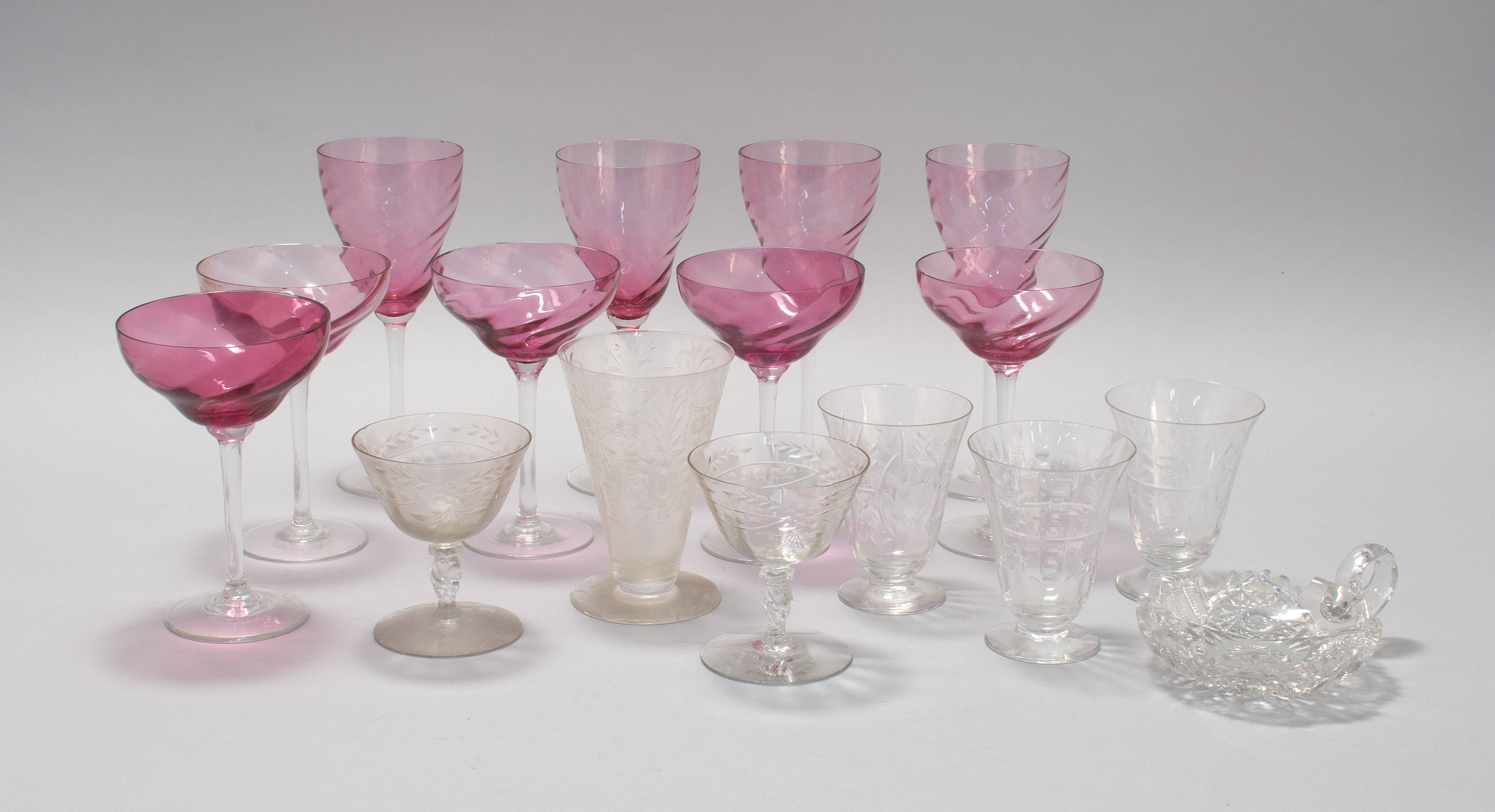 Appraisal: THIRTY-SIX PIECES OF ASSORTED GLASSWARE First Half of the th