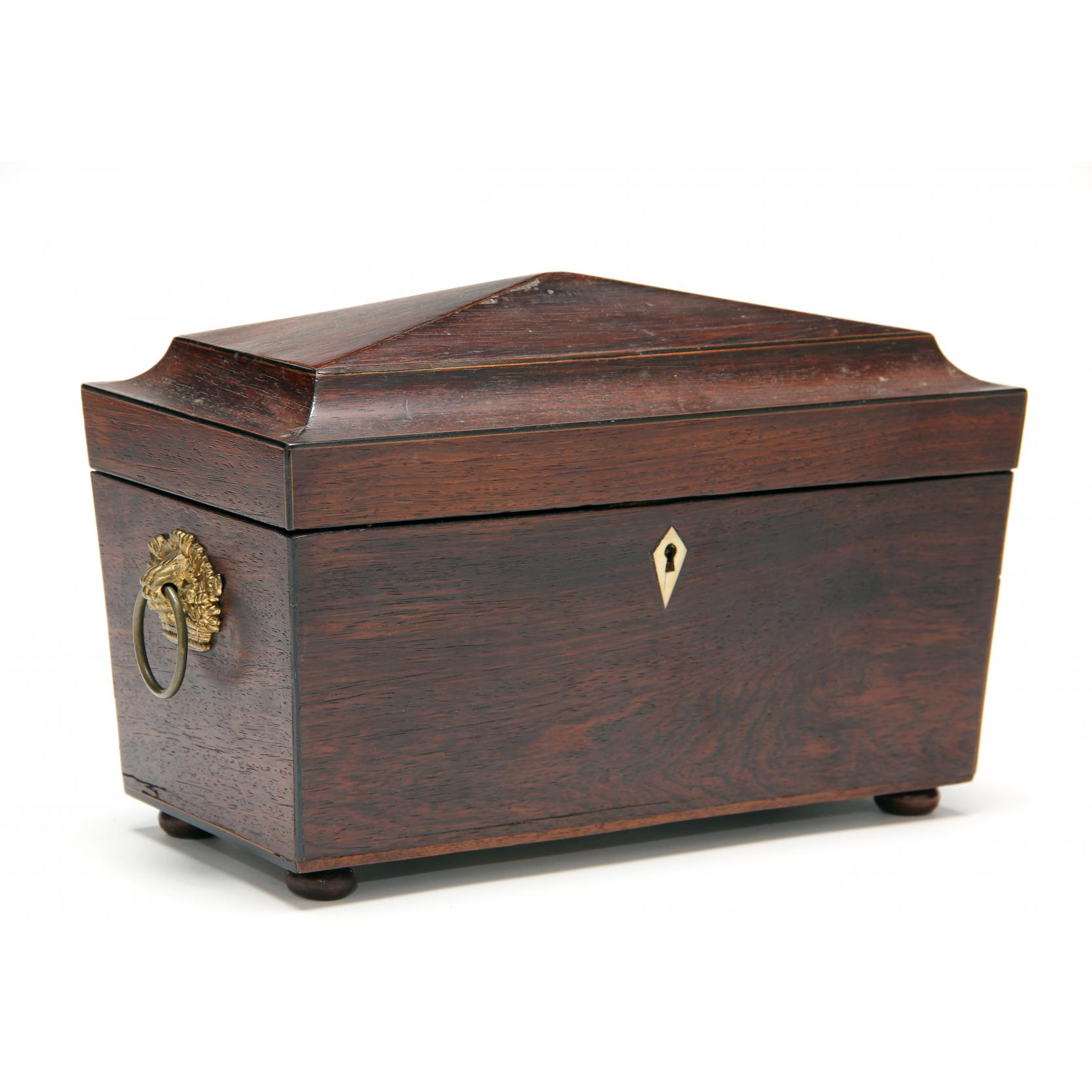 Appraisal: Regency Tea Caddy early th century mahogany veneers with lightwood