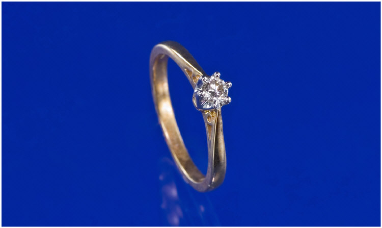 Appraisal: ct Gold Diamond Solitaire Ring Round Brilliant Cut Central Diamond