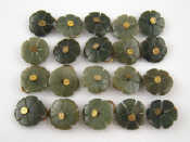 Appraisal: Twenty vintage jade buttons of floral design each approx cm