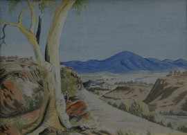 Appraisal: Albert Namatjira - Untitled watercolour signed 'ALBERT NAMATJIRA' lower right