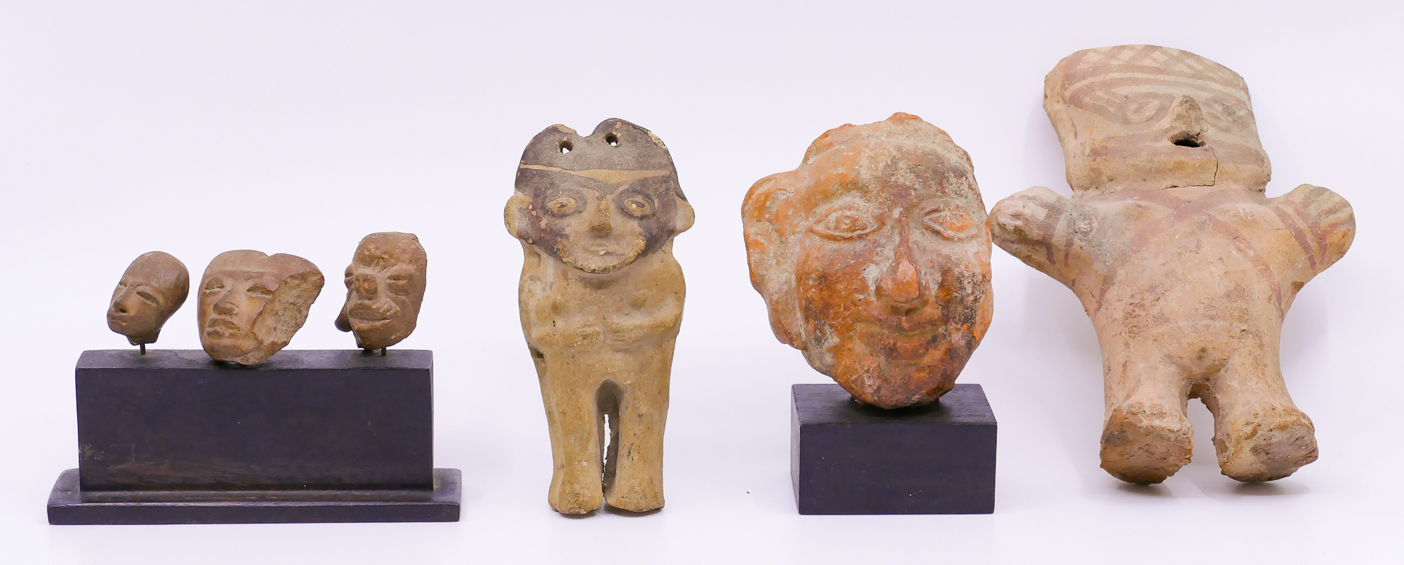 Appraisal: Box pc Pre Columbian Pottery Figures and Head Fragments- largest