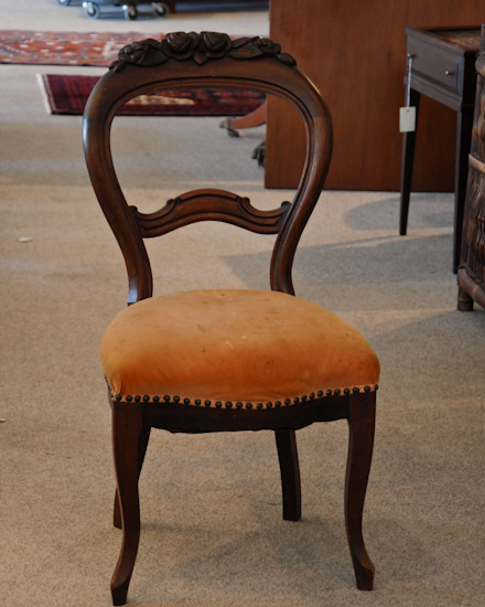 Appraisal: Victorian Chairs with Rose Carving Various states of disrepair