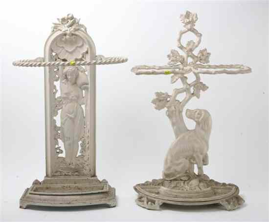 Appraisal: A Pair of Victorian Cast Iron Umbrella Stands one in