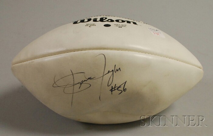 Appraisal: New York Giants Lawrence Taylor Autographed Football s black felt-tip