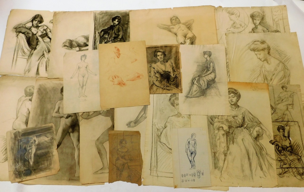 Appraisal: WILLIAM HASKELL COFFIN ANATOMY STUDY DRAWING GROUP United States -