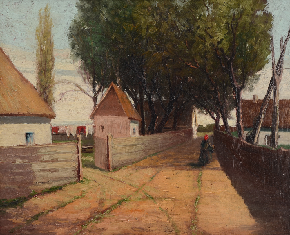 Appraisal: HORVATH Sandor Hungarian th Century Hungarian Village Scene Oil Wood