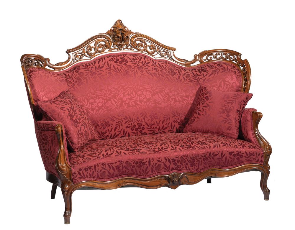 Appraisal: American Rococo Carved and Laminated Rosewood Parlour Suite mid- th