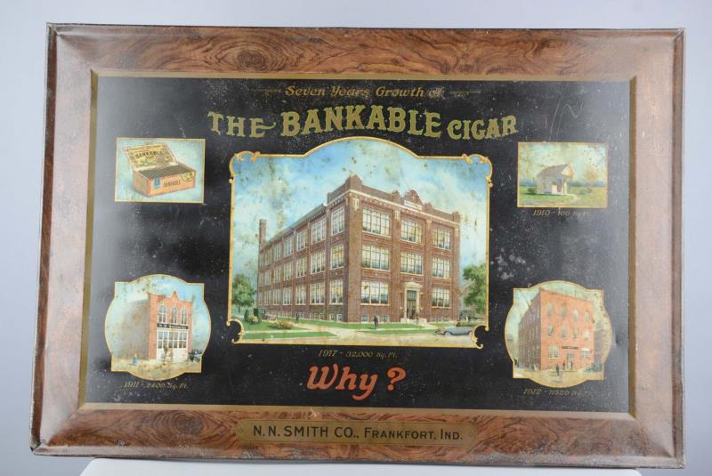 Appraisal: Bankable Cigar Self-Framed Tin Sign This lithograph on tin advertisement