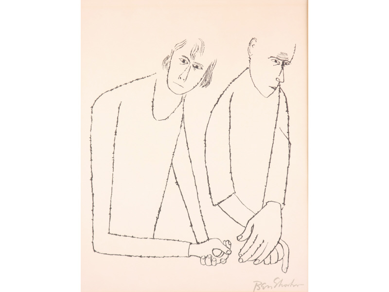 Appraisal: Ben Shahn NY - Two Figures lithograph signed in plate