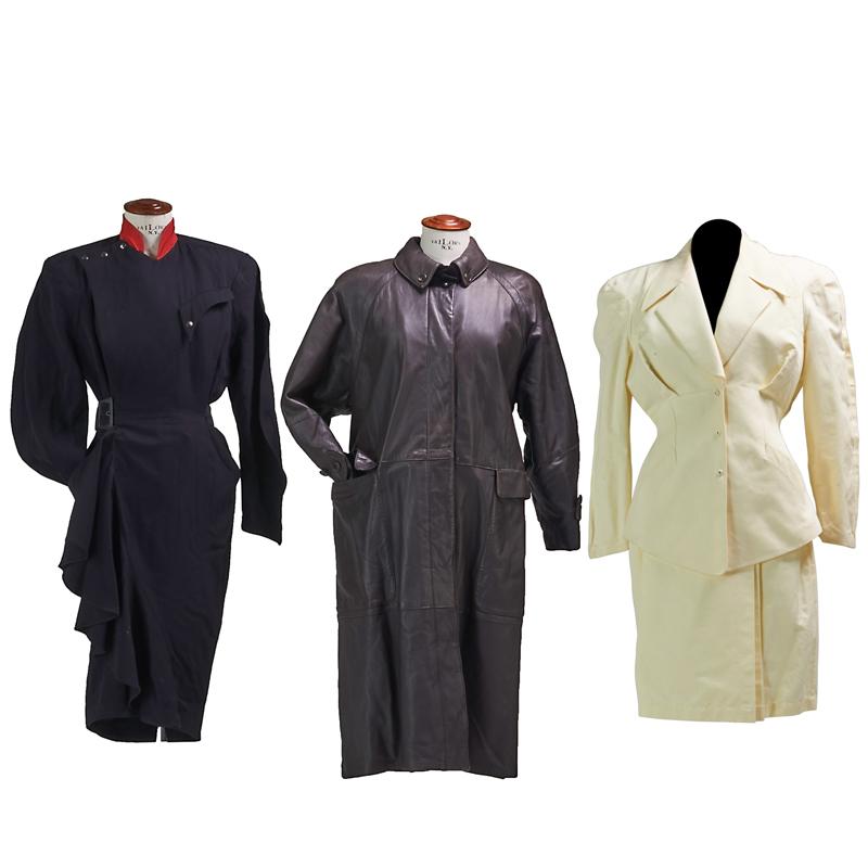 Appraisal: LADIES ICONIC 'S FASHIONS Three outfits with padded shoulders Gucci