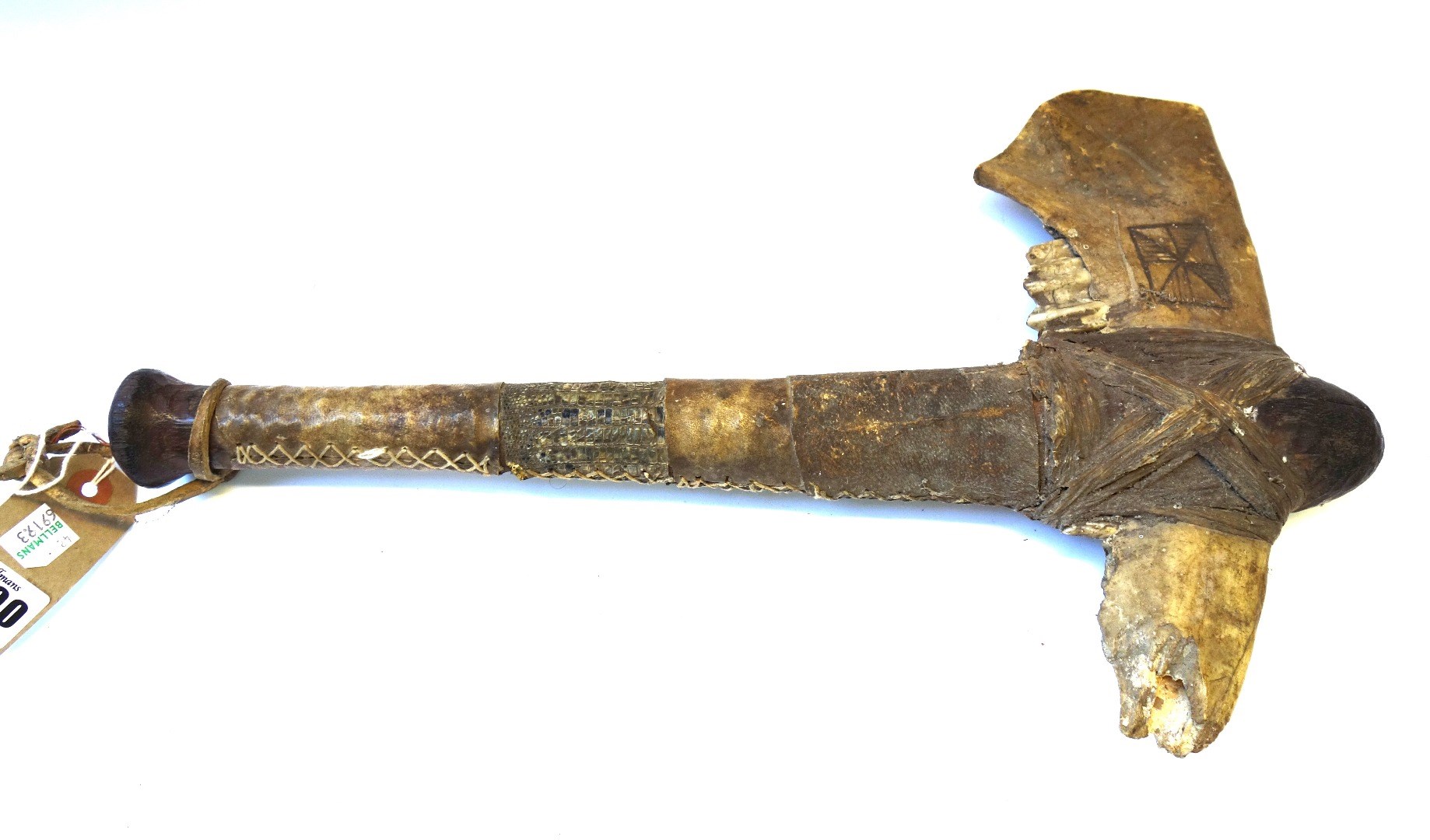 Appraisal: A Gran Chaco horse jawbone axe from Patagonia South America