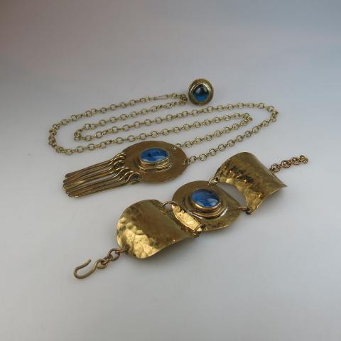 Appraisal: Rafael Alfandary Brass Necklace Bracelet And Ring each set with