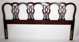 Appraisal: Mahogany Chippendale queen size headboard Mahogany Chippendale queen size headboard