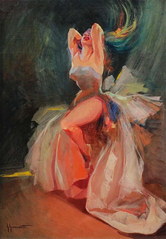 Appraisal: GIOVANETTI Giordano Italian - The Dancer Oil Canvas '' x