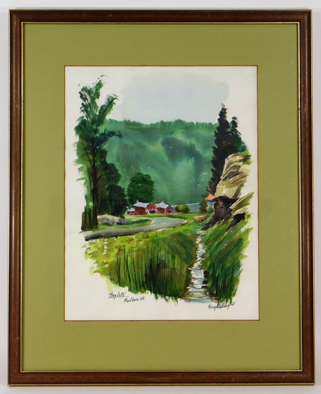 Appraisal: AYRES HOUGHTELLING MARLBORO VT FARM WC PAINTING California New York