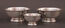 Appraisal: Trio of Gorham Silver Bowls Small bowl measures apprx H