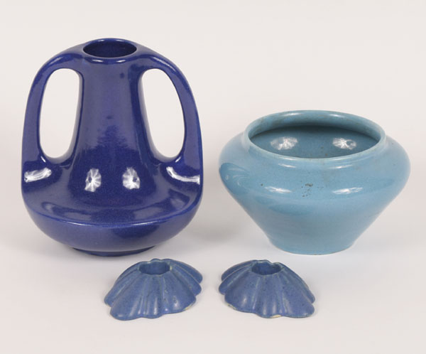 Appraisal: Lot of pieces Muncie Art Pottery with various blue glazes