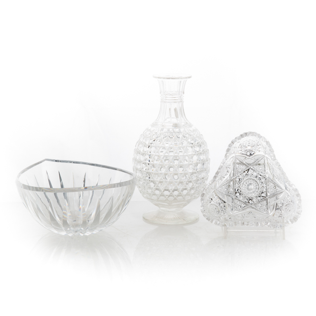 Appraisal: Crystal bowl brilliant star glass dish a carafe