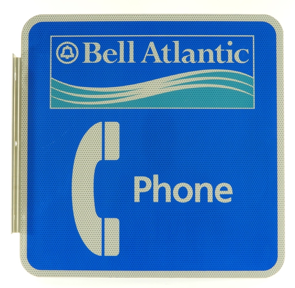 Appraisal: BELL ATLANTIC TELEPHONE DS REFLECTIVE FLANGE SIGN United States th