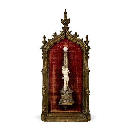 Appraisal: Italian Baroque Style Ivory and Alabaster Figure of Christ Estimate