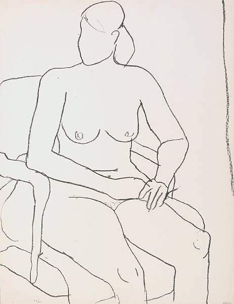 Appraisal: Richard Diebenkorn American - Seated Nude Lithograph on wove paper