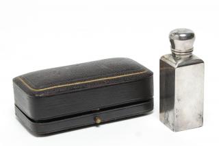 Appraisal: English Sterling Silver Perfume Flask Victorian English silver perfume flask