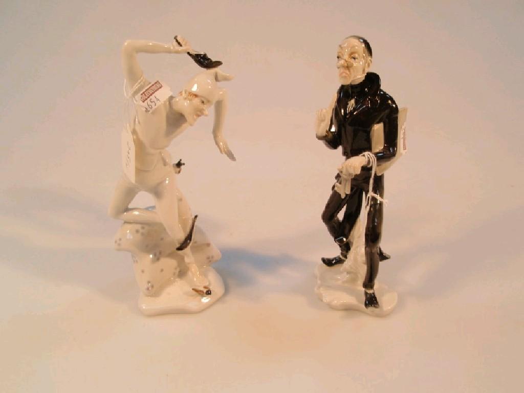 Appraisal: Two Karl Ens comical porcelain figures one modelled as a