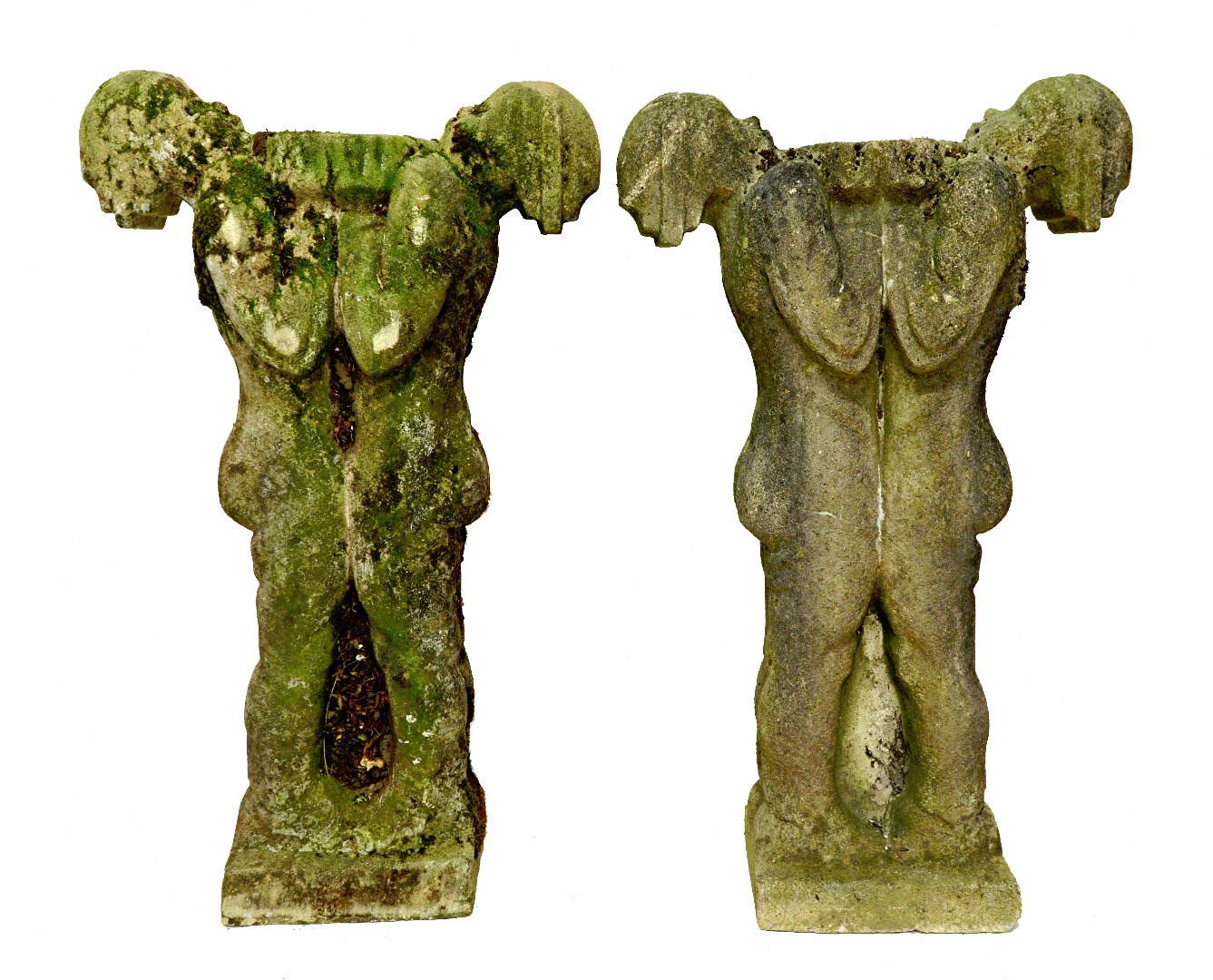 Appraisal: A pair of reconstituted stone figures of Art Deco style