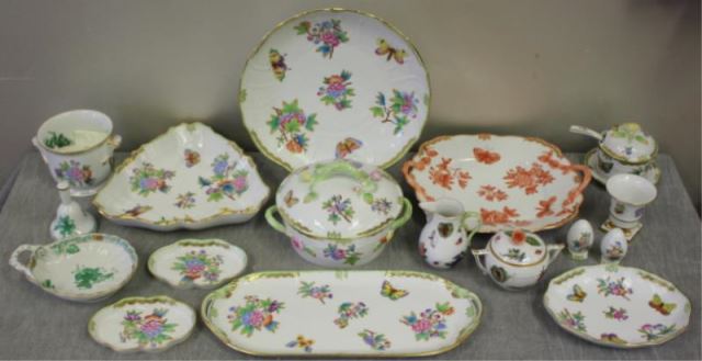 Appraisal: Large Lot of Assorted Vintage Herend Porcelain Includes a covered