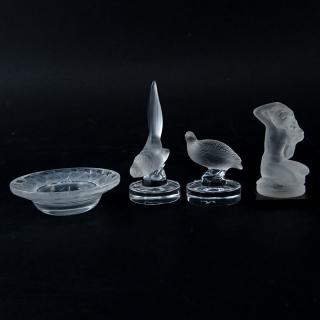 Appraisal: Collection of Four Lalique Crystal Miniatures Collection of Four Lalique