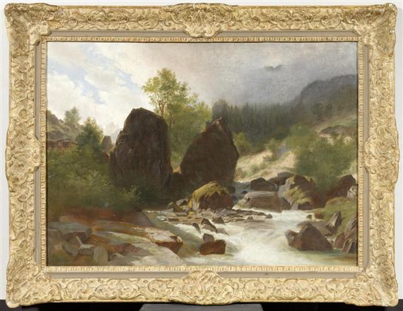 Appraisal: CASTAN GUSTAVE EUGENE ATTRIBUTED TO Geneva - Crozant Mountain stream