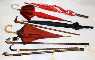 Appraisal: lot of Group of walking sticks and canes lot of