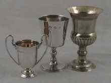 Appraisal: Silver comprising a goblet of th c form ht cm