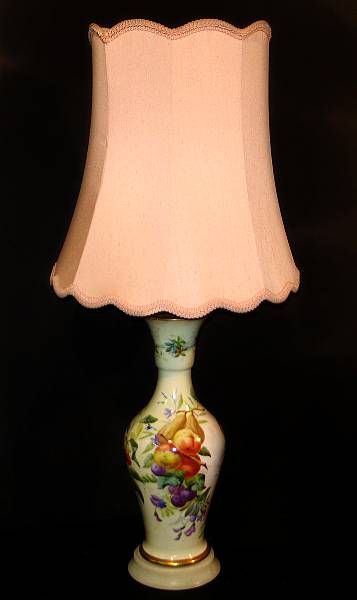 Appraisal: A Continental porcelain vase now mounted as a lamp height