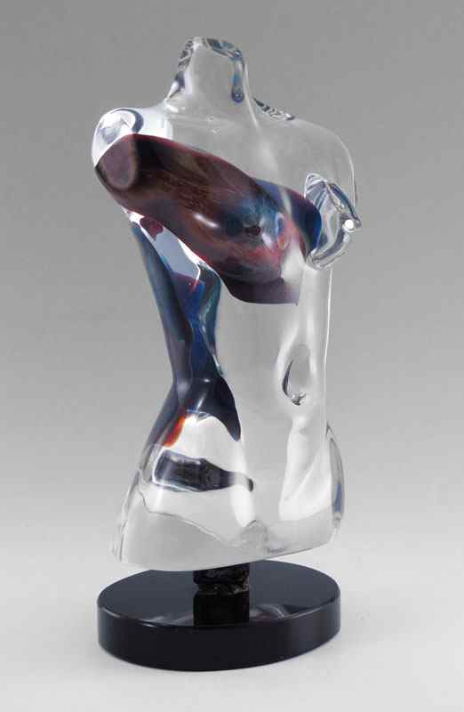 Appraisal: DINO ROSIN APHRODITE GLASS SCULPTURE Approx '' h overall incised