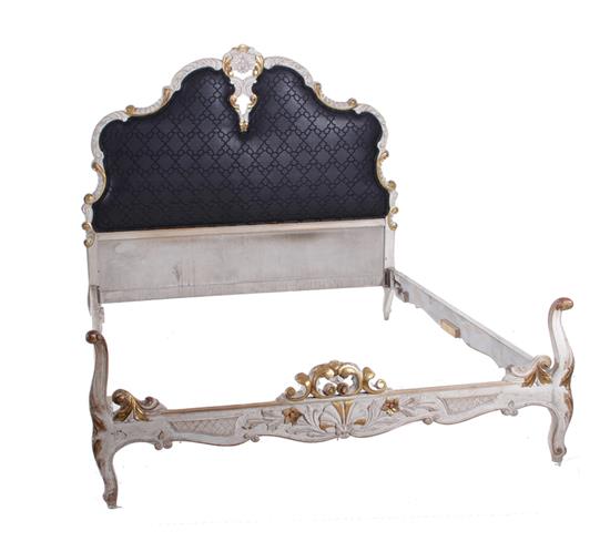 Appraisal: Louis XV style painted carved giltwood bed late th early