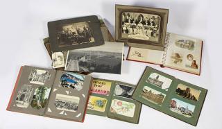 Appraisal: Associated vintage postcard group including vintage post card albums a