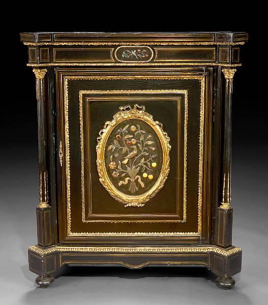 Appraisal: A Napoleon III pietra dura mounted cabinet third quarter th