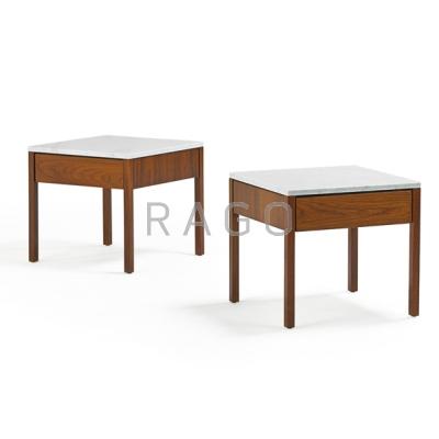 Appraisal: FLORENCE KNOLL b KNOLL ASSOCIATES Pair of single-drawer side tables