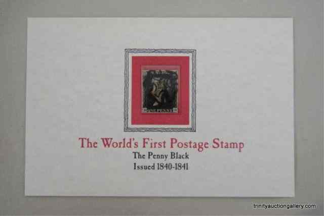 Appraisal: Antique Penny Black Postage StampConsidered the World's First Postage Stamp